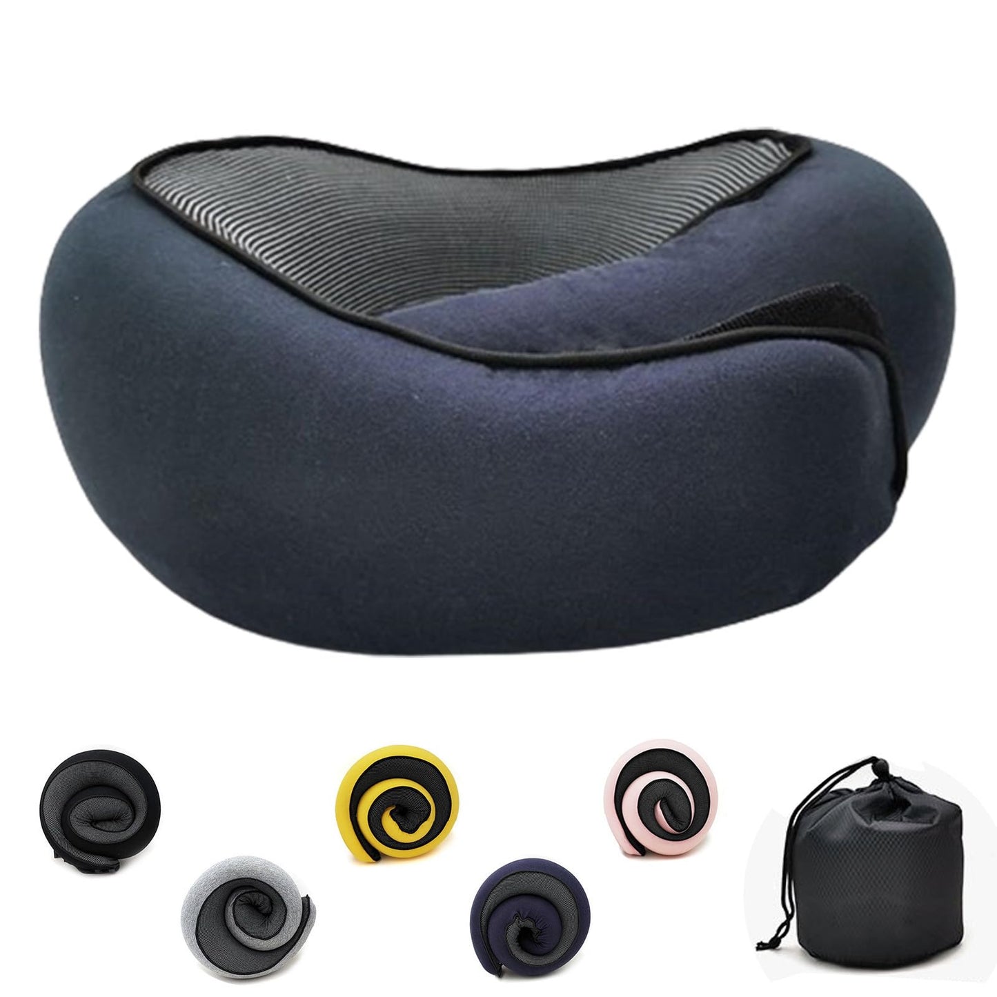 FlyHugz Almohada de Viaje Memory Foam para Cuello | Ergonómica | Compacta