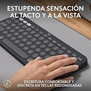 Logitech Pebble K380s Teclado Bluetooth Multidispositivo | Compacto Portátil