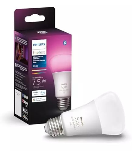 Philips Hue Foco Inteligente A19 Multicolor | Control por App y Voz