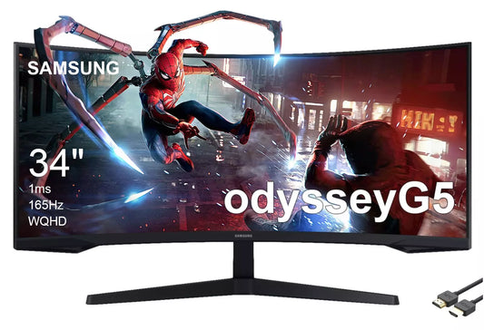 Samsung Odyssey G5 Monitor Gamer Curvo 34” WQHD | 165Hz | 1ms