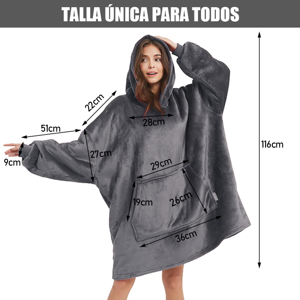 Sudadera Cobija Oversize con Capucha | Manta Hoodie Gigante | Unisex Súper Suave