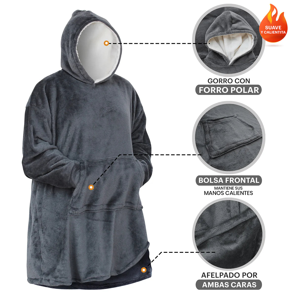 Sudadera Cobija Oversize con Capucha | Manta Hoodie Gigante | Unisex Súper Suave