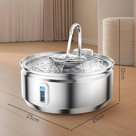 JUHANI Fuente de Agua para Mascotas 3.2L | Acero Inoxidable | Bomba Silenciosa