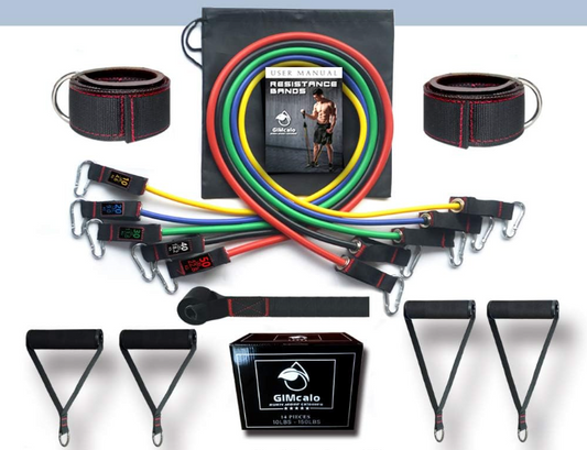 Bandas de Resistencia 150lb | Set Entrenamiento de Fuerza | Fitness Multifuncional