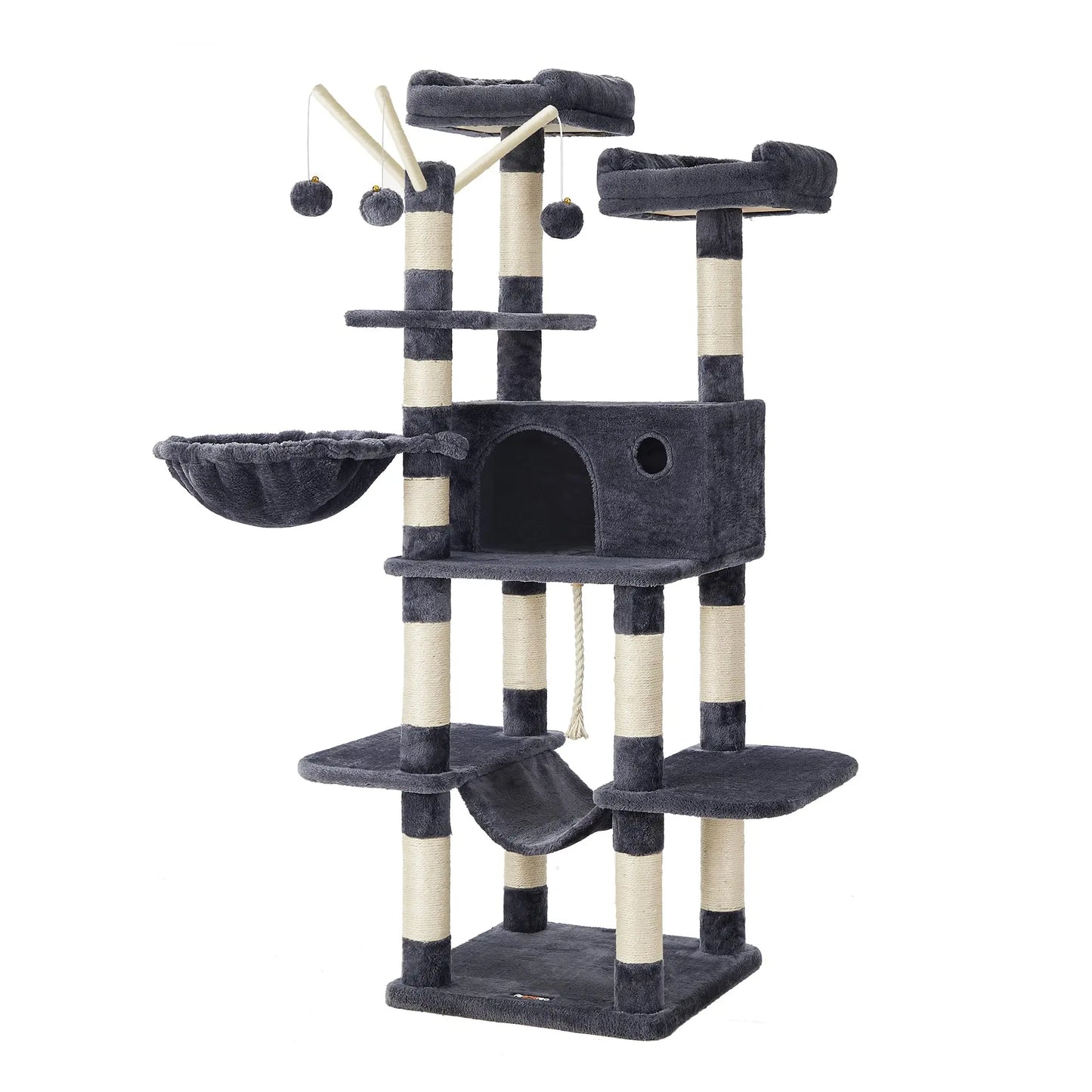 Feandrea Árbol para Gatos 164 cm | Torre con Hamaca y Condominio