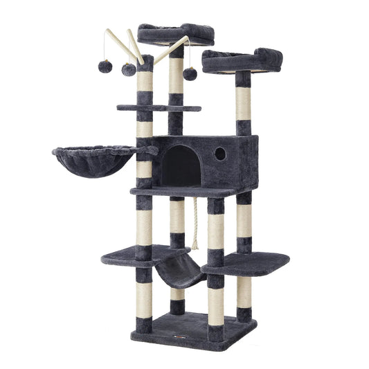 Feandrea Árbol para Gatos 164 cm | Torre con Hamaca y Condominio