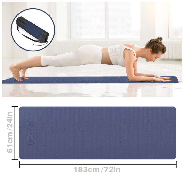 Tapete de Yoga Antideslizante 10mm | TPE Ecológico | Alta Densidad
